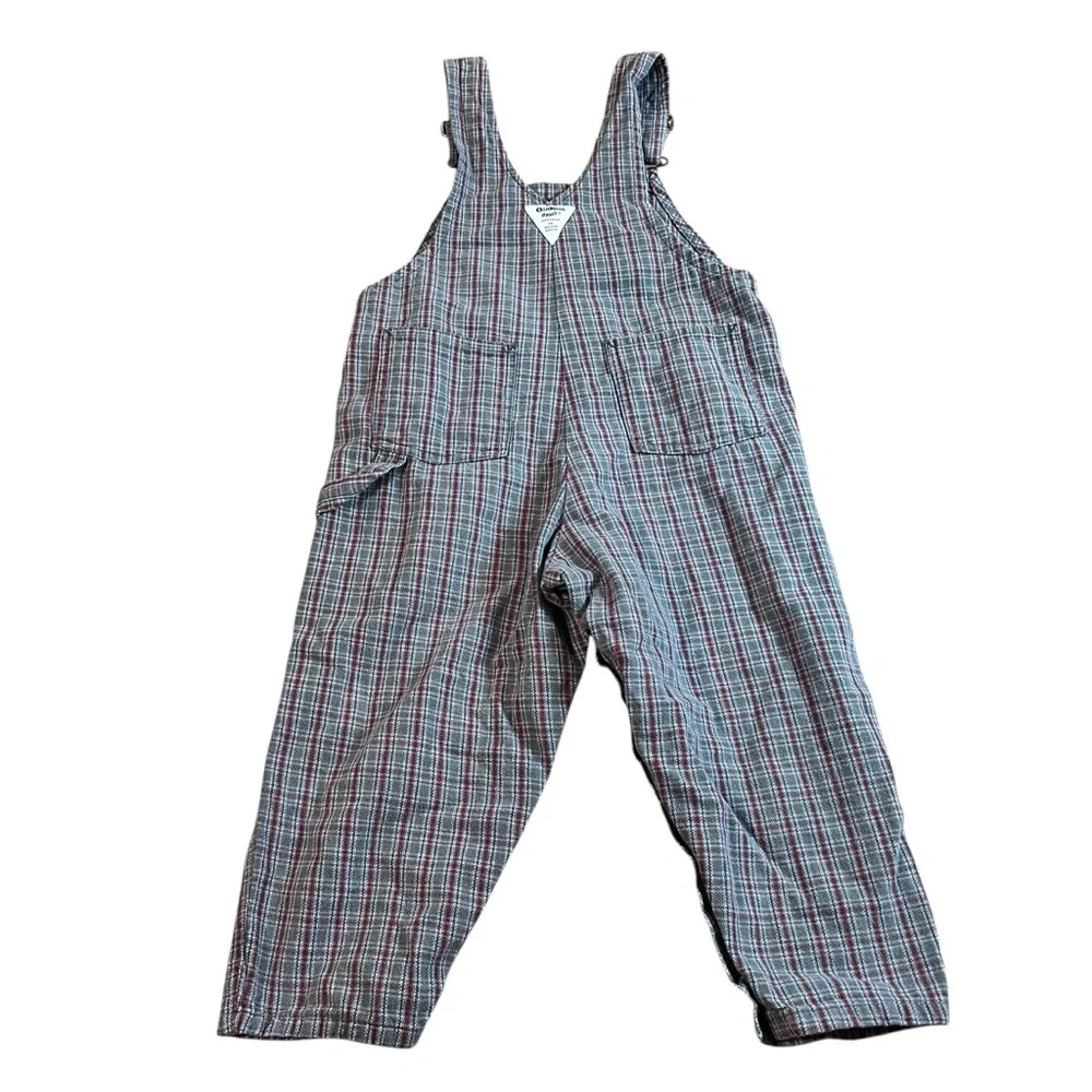 Vintage‎ OshKosh B’gosh Vestbak Plaid Overalls – 18–24M (Est.) - Picture 6 of 9